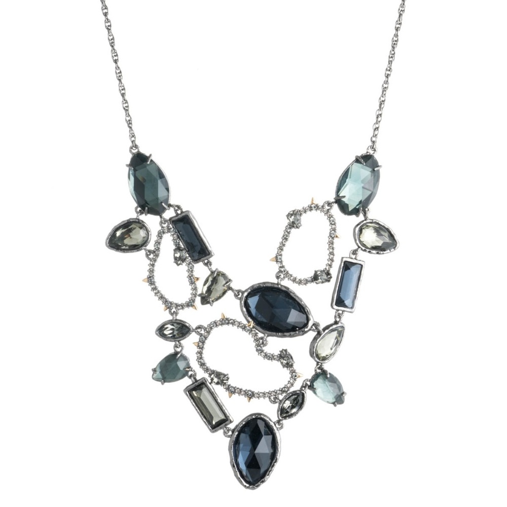 Custom Cut Confetti Bib Crystal Necklace